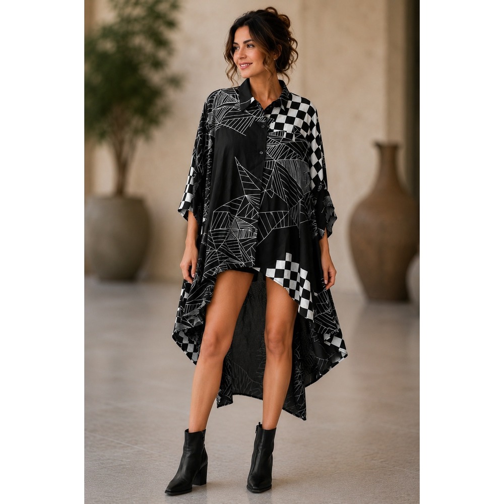 Stella Marina Collezione Lagenlook Italian Tunic Top Avant Garde Oversized O/S